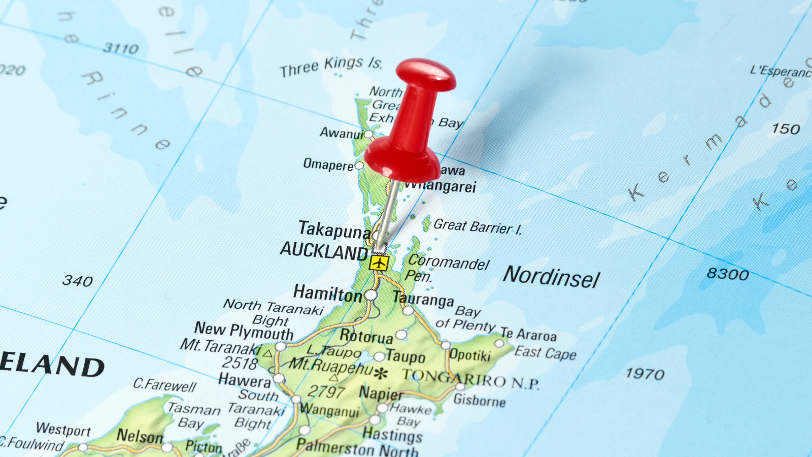 Auckland pinned on a map.