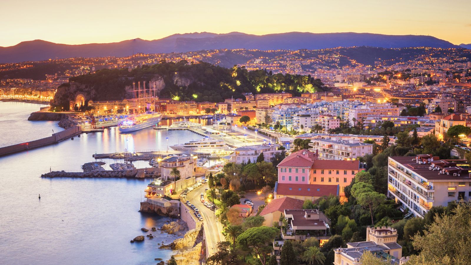 Sunset in Nice, France.