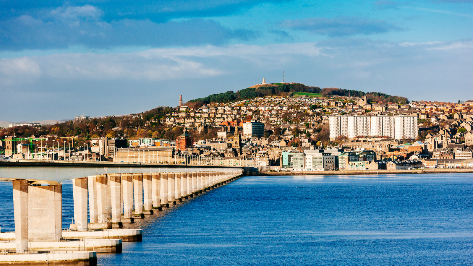 View of Dundee, Scotland from the water.